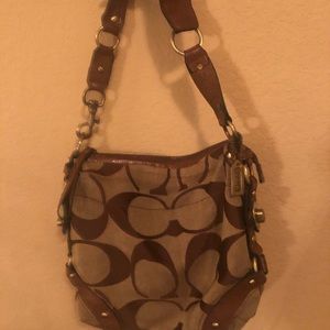 Brown and Tan Coach Shoulder Bag